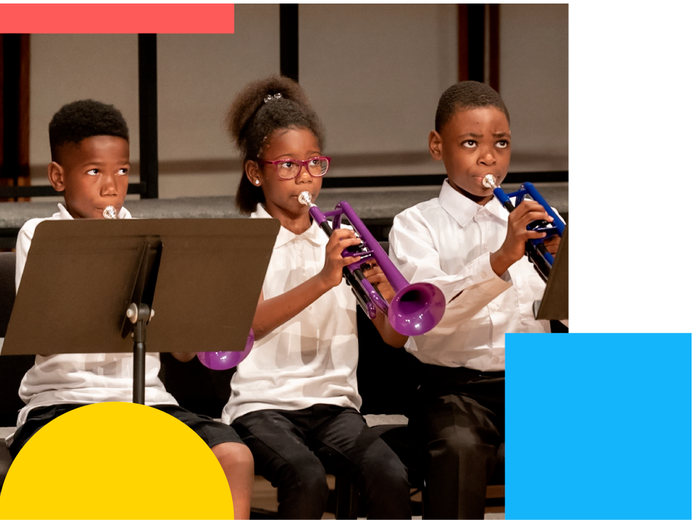 Kids playing trumpets